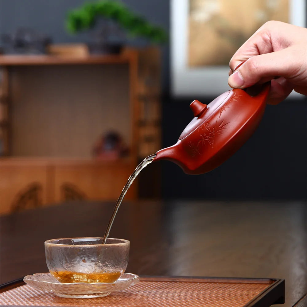 160cc Authentic Yixing Purple Clay Teapot Dahongpao Tea Pot Handmade Ball Hole Filter Tea Infuser Household Customized Teaware