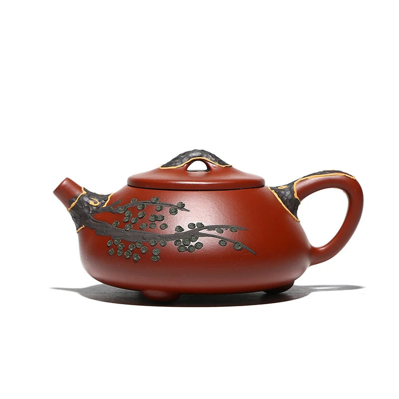 160ml Antique Yixing Purple Clay Tea Pot Handmade Dahongpao Stone Scoop Teapot Chinese Beauty Filter Tea Infuser Zisha Teaware
