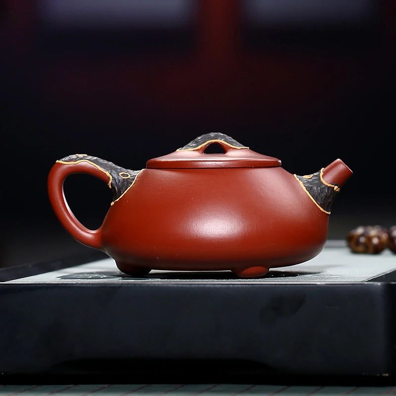 160ml Antique Yixing Purple Clay Tea Pot Handmade Dahongpao Stone Scoop Teapot Chinese Beauty Filter Tea Infuser Zisha Teaware