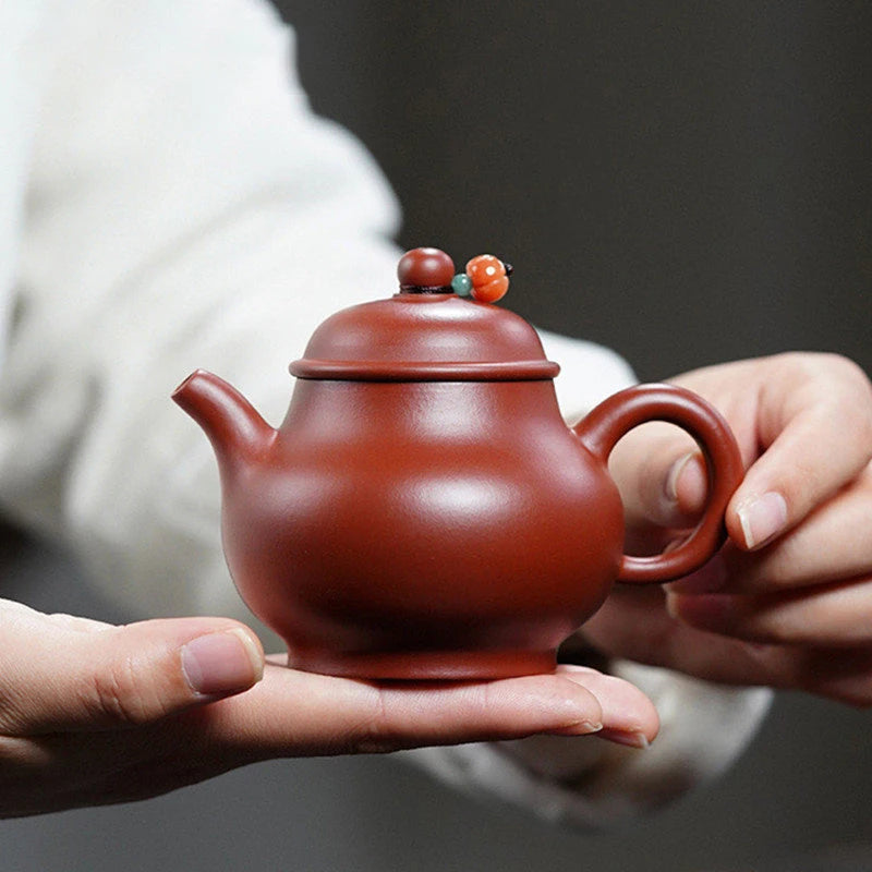 160ml Chinese Yixing Purple Clay Teapots Famous Artists Handmade Tea Pot Raw Ore Dahongpao Mud Kettle Zisha Tea Set Teaware