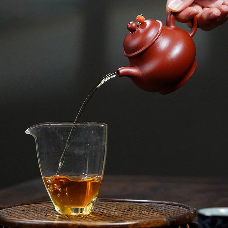 160ml Chinese Yixing Purple Clay Teapots Famous Artists Handmade Tea Pot Raw Ore Dahongpao Mud Kettle Zisha Tea Set Teaware
