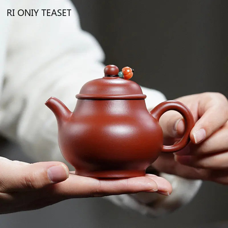 160ml Chinese Yixing Purple Clay Teapots Famous Artists Handmade Tea Pot Raw Ore Dahongpao Mud Kettle Zisha Tea Set Teaware