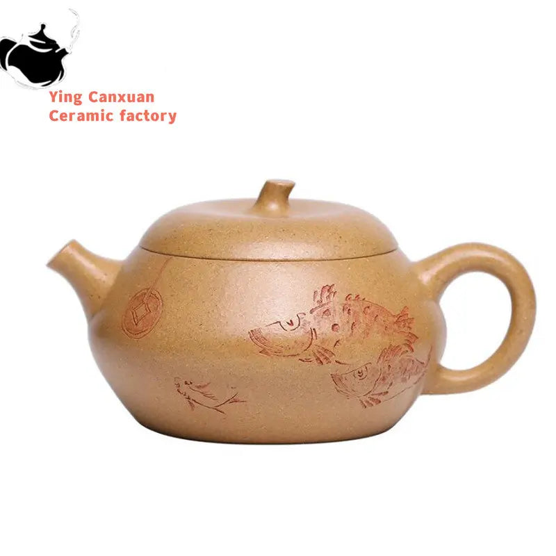 160ml Chinese Yixing Purple Clay Teapots Handmade Tea Pot Raw Ore Section Mud Kettle High-end Zisha Tea Set Tea Ceremony Gifts