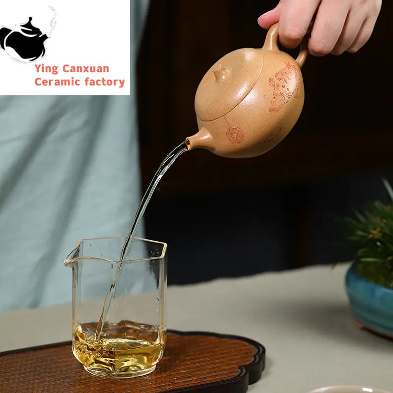 160ml Chinese Yixing Purple Clay Teapots Handmade Tea Pot Raw Ore Section Mud Kettle High-end Zisha Tea Set Tea Ceremony Gifts