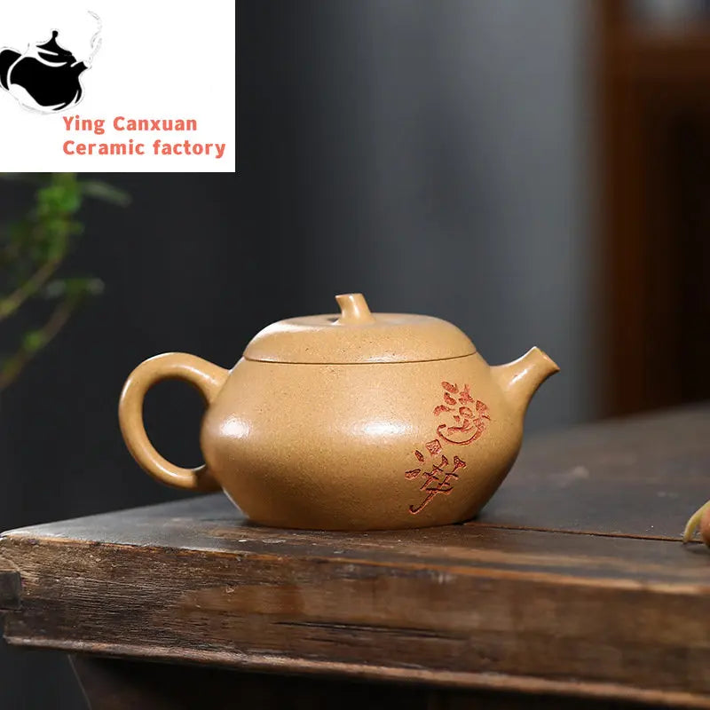 160ml Chinese Yixing Purple Clay Teapots Handmade Tea Pot Raw Ore Section Mud Kettle High-end Zisha Tea Set Tea Ceremony Gifts