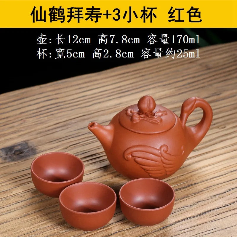 170ml Chinese Yixing Handmade Tea Pot Purple Clay Teapot Beauty Kettle Home Dahongpao Customized Teaware Tea Ceremony Tea Set
