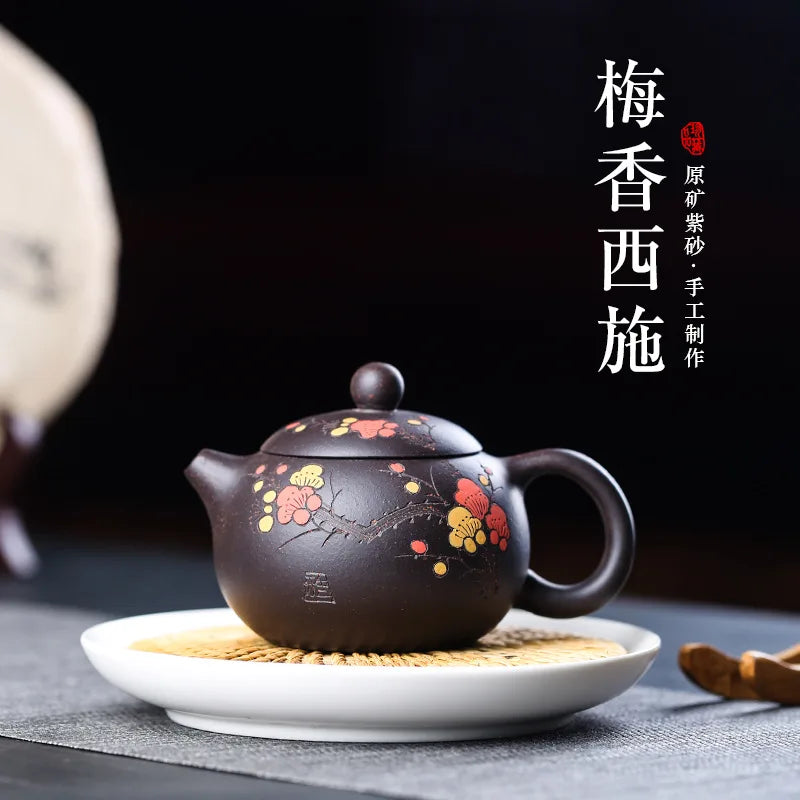 180CC Real Handmade Boutique purple Kettle Yixing Purple Clay Teapot Puer Tea Set Kung Fu shixi Zisha Teaware Tea Pot