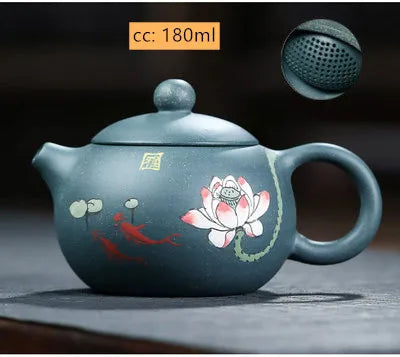 180ML Authentic Yixing Purple Clay Teapot Tradition Xishi Tea Pot Handmade Ball Hole Filter Tea Infuser Home Customized Teaware
