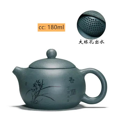 180ML Authentic Yixing Purple Clay Teapot Tradition Xishi Tea Pot Handmade Ball Hole Filter Tea Infuser Home Customized Teaware