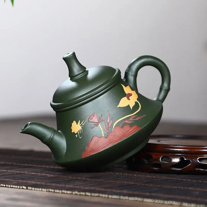 180ml&260ml Hand Painted Yixing Teapot Handmade Purple Clay Green Tea Pot Kung Fu Zisha Teapot Tea Set
