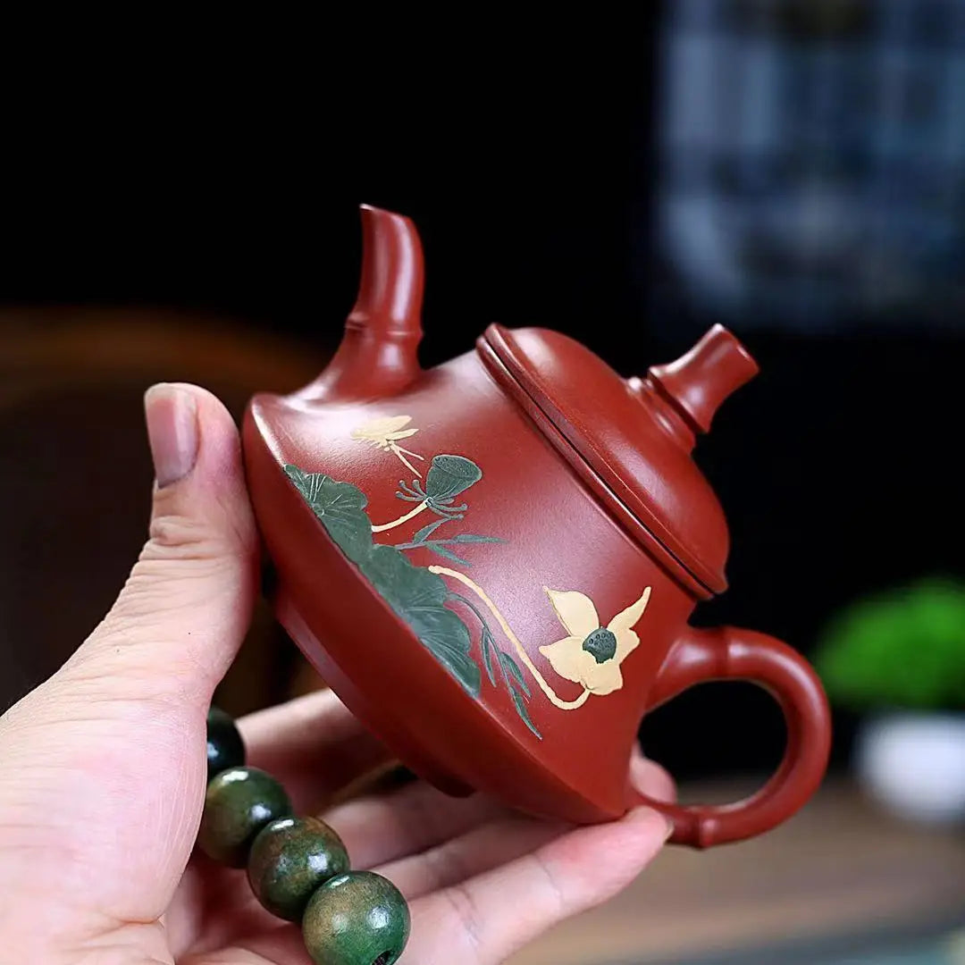 180ml&260ml Hand Painted Yixing Teapot Handmade Purple Clay Green Tea Pot Kung Fu Zisha Teapot Tea Set