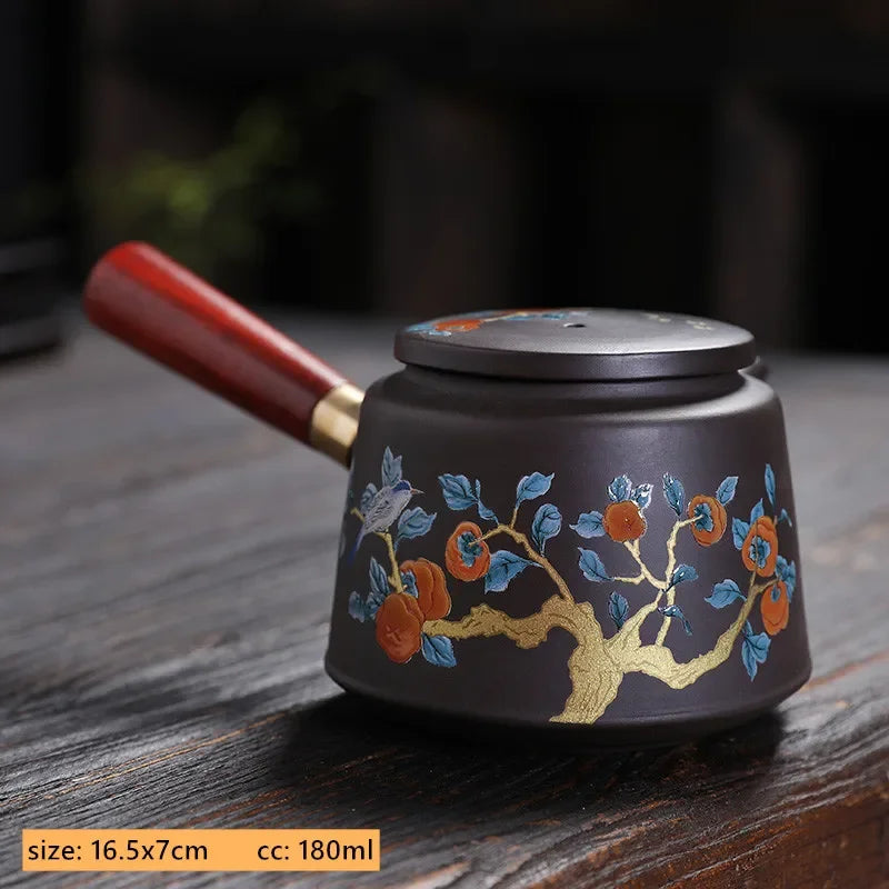 180ml Chinese Purple Clay Side Handle Tea Pot Retro Tea Accessories Home Beauty Tea Infuser Custom Zisha Teapot Filter Teaware