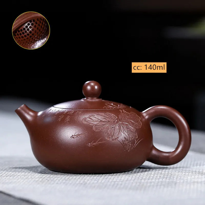 180ml Chinese Yixing Famous Artists Purple Clay Teapots Handmade Tea Pot Raw Ore Grey Section Mud Kettle Zisha Tea Set Teaware