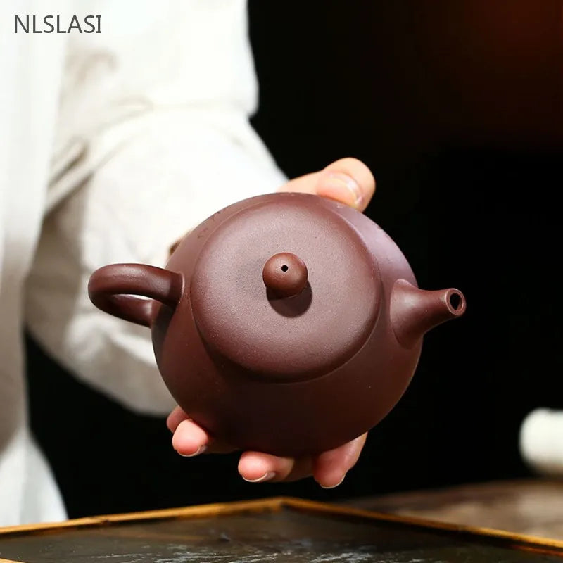 180ml Chinese Yixing Purple Clay Tea Pot Raw Ore Zhu Mud Filter Teaware Tradition Beauty Teapot Customized Zisha Tea Infuser
