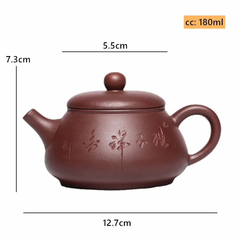 180ml Chinese Yixing Purple Clay Tea Pot Raw Ore Zhu Mud Filter Teaware Tradition Beauty Teapot Customized Zisha Tea Infuser