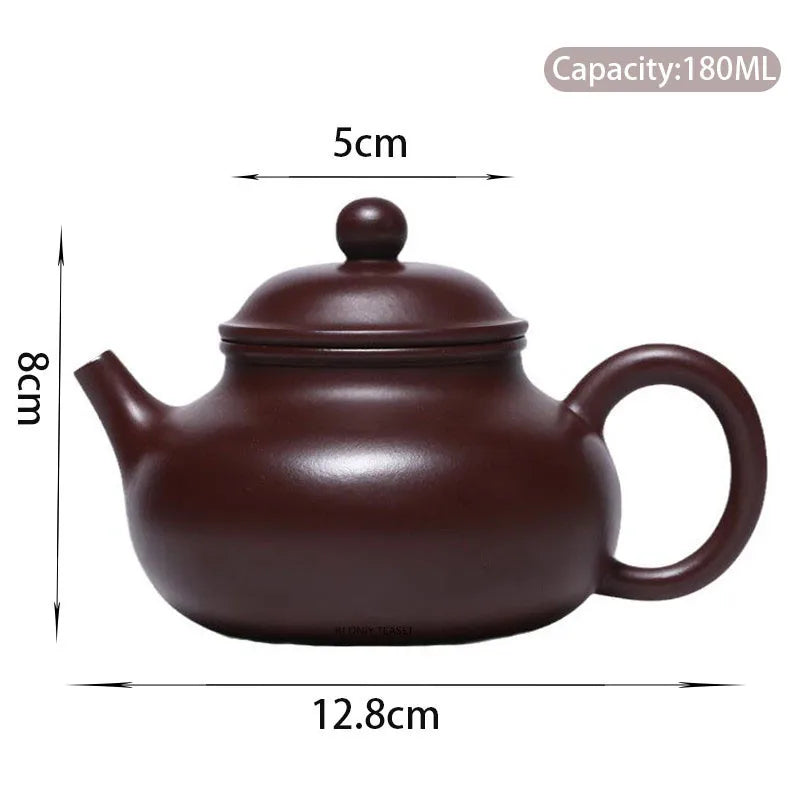 180ml Chinese Yixing Purple Clay Teapots Famous Artists Handmade Tea Pot Raw Ore Beauty Kettle  Zisha Tea Set Teaware