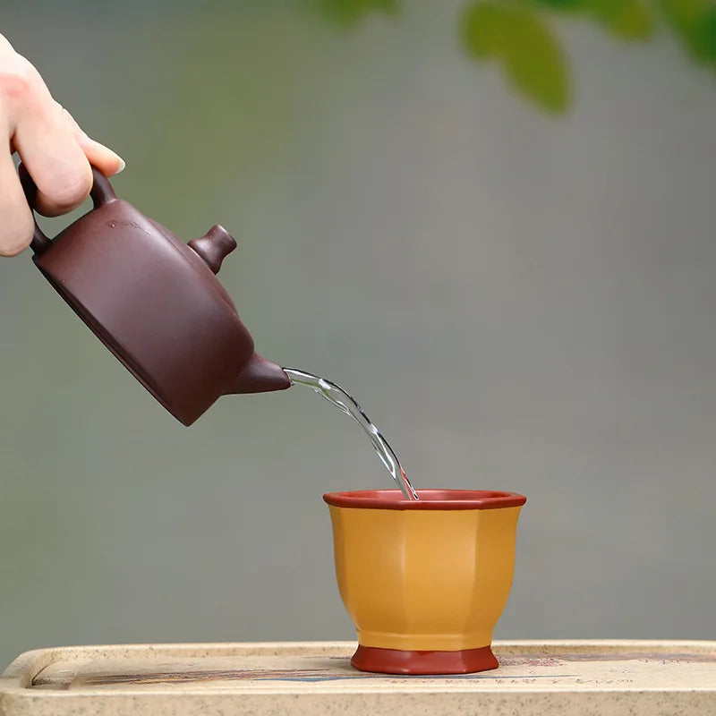 180ml Yixing Classic Tea Pot Purple Clay Ore Beauty Kung Fu Teaware Kettle Raw Ore Teapots Tea Ceremony Supplies