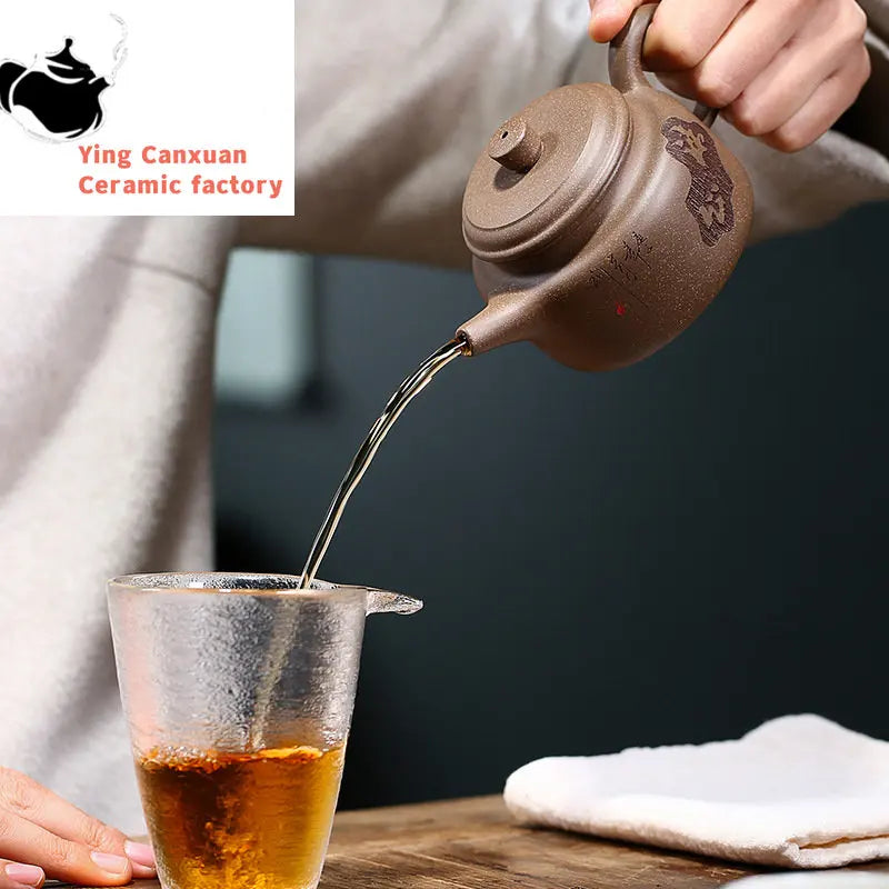 190ml Chinese Yixing Purple Clay Teapots Handmade Raw ore Tea Pot Beauty Kettle Famous Zisha Teaware Tea Ceremony Gifts