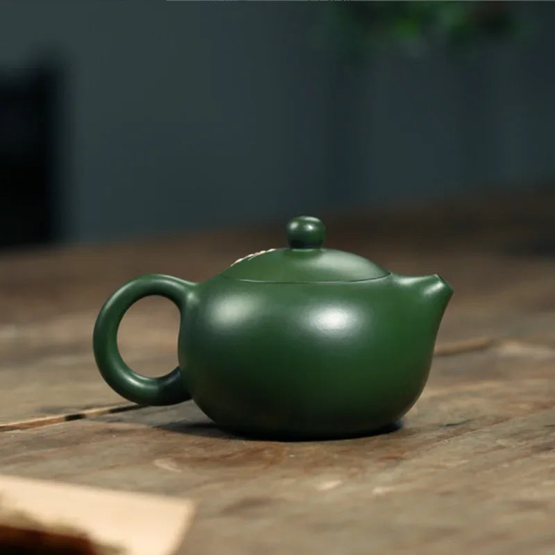 200ML Green Yixing Purple Clay Teapot Zisha Xishi Plum Flower Tea Pot with Tea Cup Handmade Kung Fu Tea Set Teaware