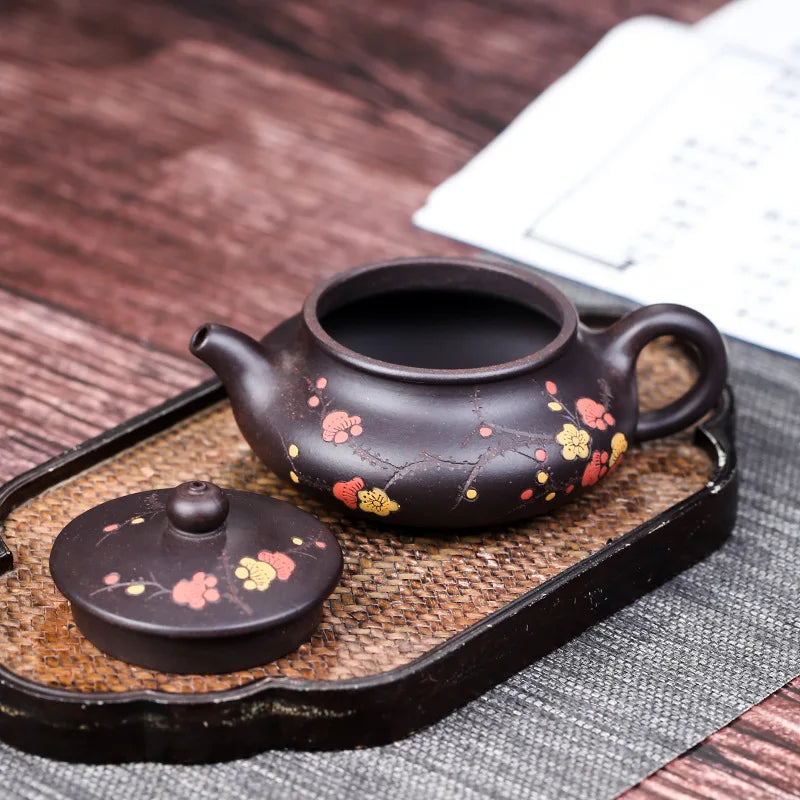 200ML Yixing Raw Ore Purple Clay Teapot Handmade Xishi Tea Pot Home Zisha Teaware Classic Beauty Filter Tea Kettle
