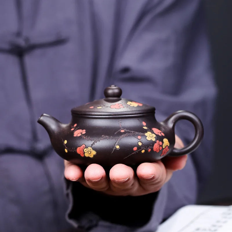 200ML Yixing Raw Ore Purple Clay Teapot Handmade Xishi Tea Pot Home Zisha Teaware Classic Beauty Filter Tea Kettle