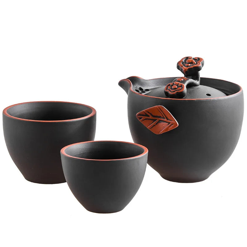 200cc Yixing Purple Clay Small Tea Set Include 1 Pot 2 Cups Pot Tea Ceremony zisha Ceramic Pottery Teacup china Kung Fu Tea Set
