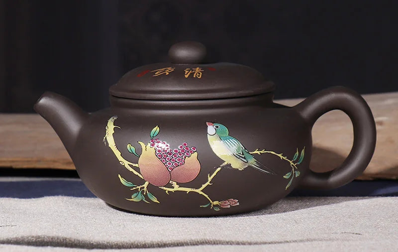 200ml&300ml Hand Painted Yixing teapot handmade Purple clay Green tea pot Kung Fu Zisha teapot tea set