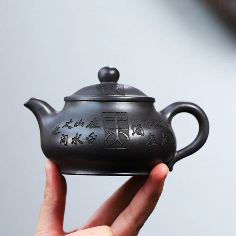 200ml Chinese Yixing Raw Ore Purple Clay Teapots Famous Artists Handmade Tea Pot Kettle Authentic Zisha Tea Set Teaware