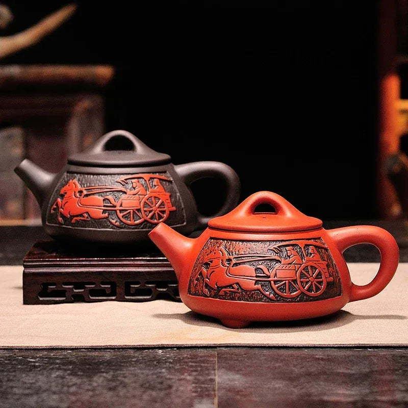 330ml Purple Clay Kung Fu Teapot Yixing Kettle Clay Pot for Tea Teapots Puer Tea Pot and Cup Set Samovar Coffeeware Teaware Pots