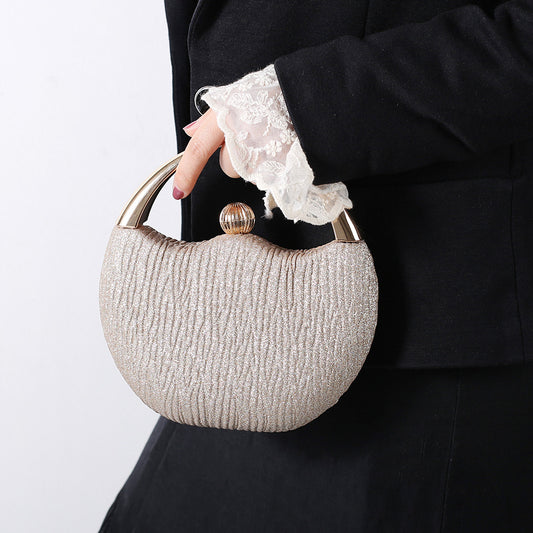 Chic Vintage Glitter Arc Evening Bag for Women, A Beaded Top-Handle Banquet Purse Perfect for Weddings Parties & Formal Dresses