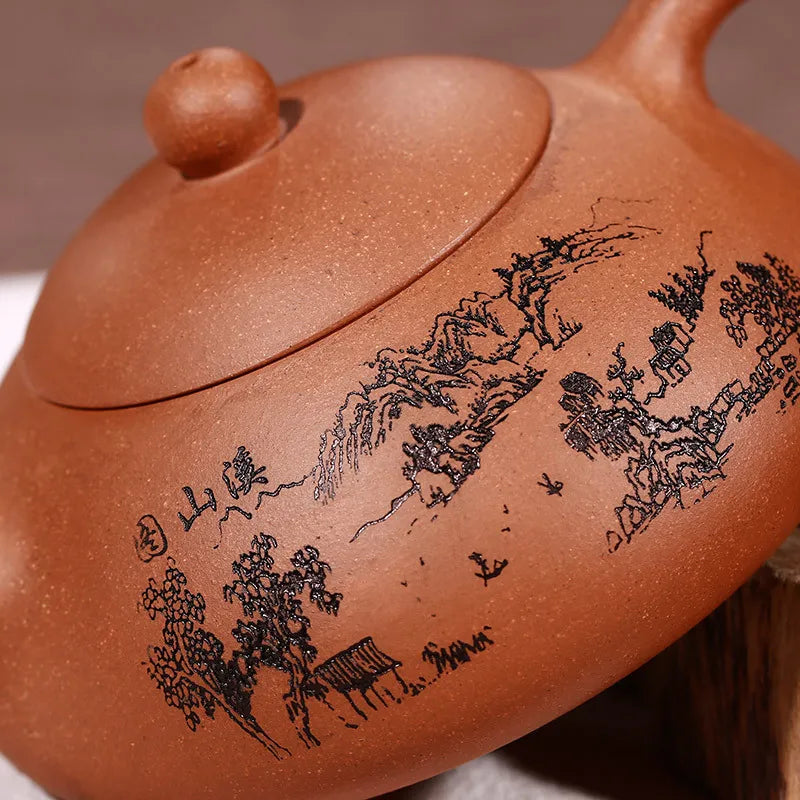 210ml China Yixing ZishaTeapot Kung Fu Handmade Teapot Dahongpao Tea Stone Scoop  Purple Mud Teaware Free S