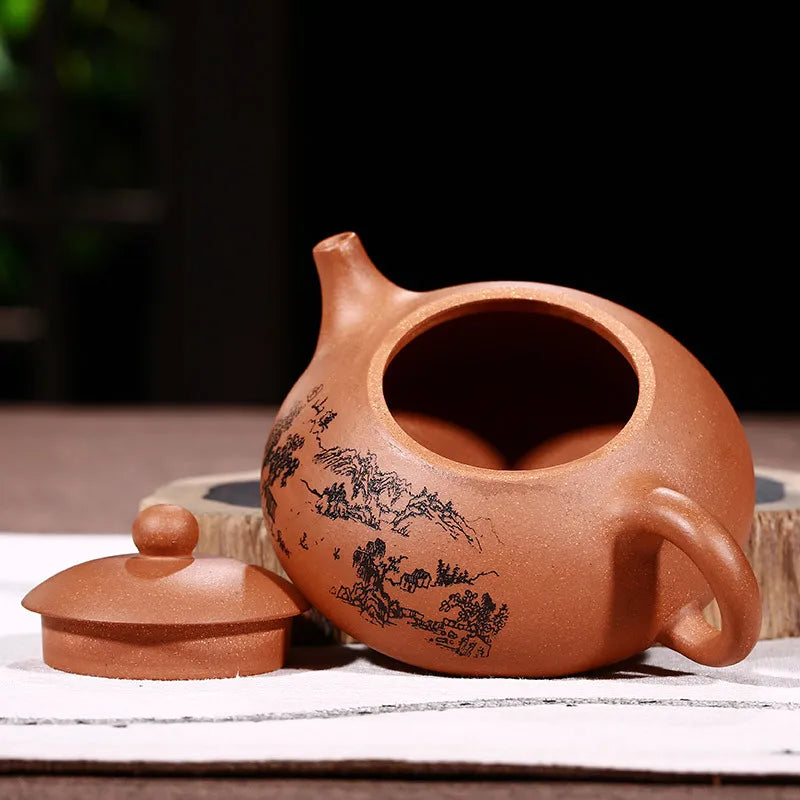 210ml China Yixing ZishaTeapot Kung Fu Handmade Teapot Dahongpao Tea Stone Scoop  Purple Mud Teaware Free S