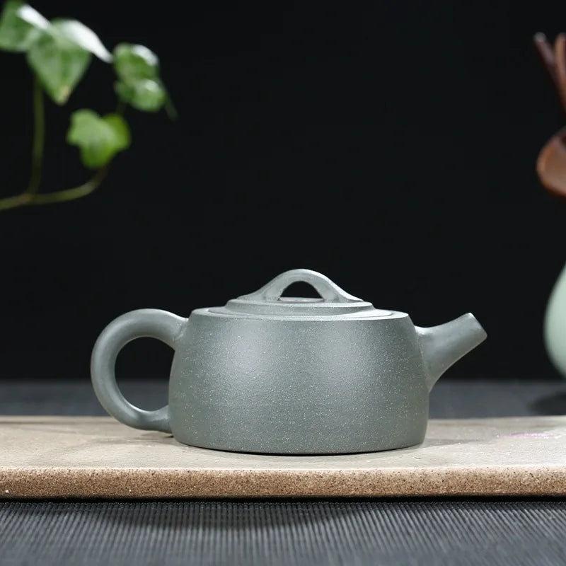 210ml Yixing Zisha Teapot Simple And Convenient Teapot  Green Mud Well Fence  Lettering Tea Pot Beautiful Teaware