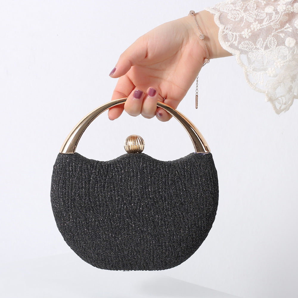 Chic Vintage Glitter Arc Evening Bag for Women, A Beaded Top-Handle Banquet Purse Perfect for Weddings Parties & Formal Dresses