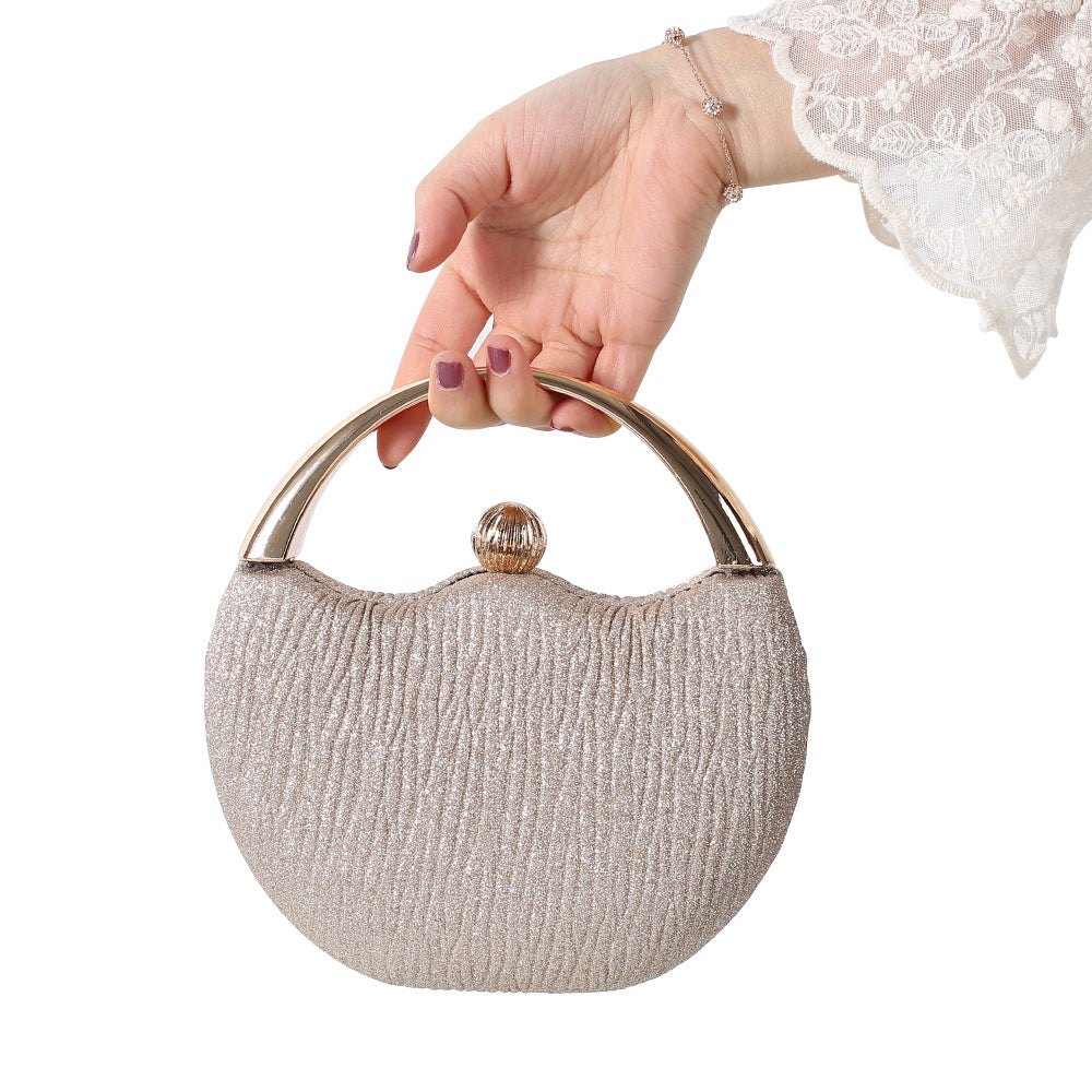 Chic Vintage Glitter Arc Evening Bag for Women, A Beaded Top-Handle Banquet Purse Perfect for Weddings Parties & Formal Dresses
