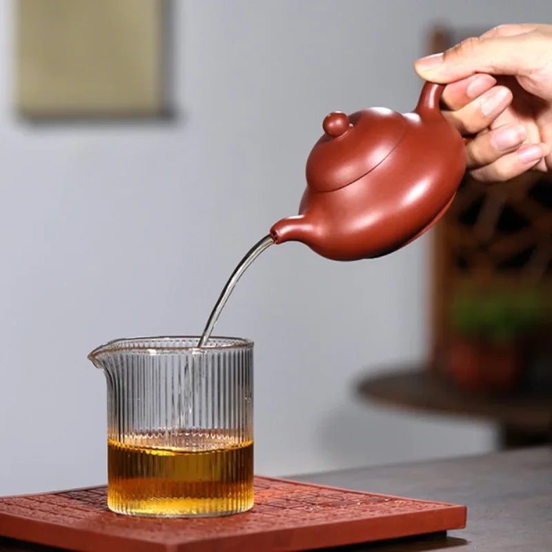220ML Yixing Purple Clay Teapot Real Handmade Zisha Kettle Puer Tea Set Kung Fu Zisha Teaware