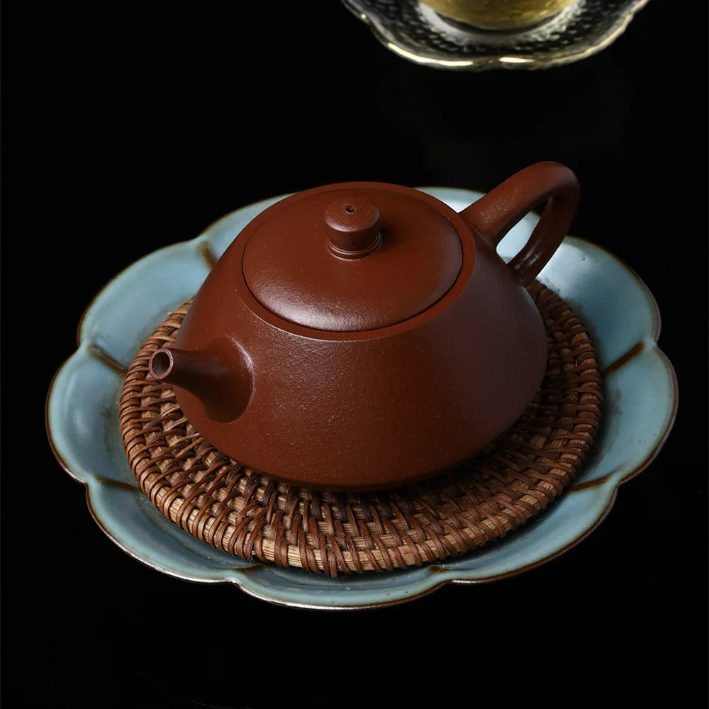 220cc Chinese Yixing Purple Clay Tea Pot Home Dahongpao Customized Teaware Handmade Xishi Teapot Kettle Tea Ceremony