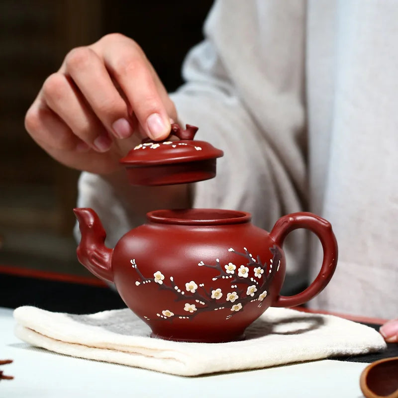 220cc Yixing Handmade Yixing clay teapot Original Mine Purple Blood Sand Tea Kung Fu Tea Set Chinese Tea Pot