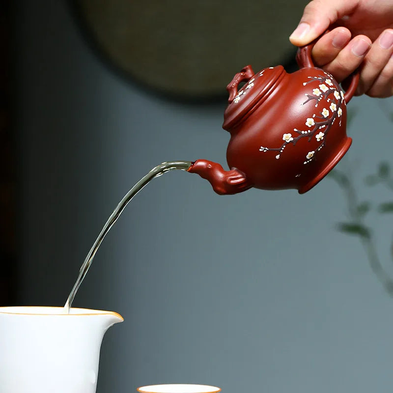 220cc Yixing Handmade Yixing clay teapot Original Mine Purple Blood Sand Tea Kung Fu Tea Set Chinese Tea Pot