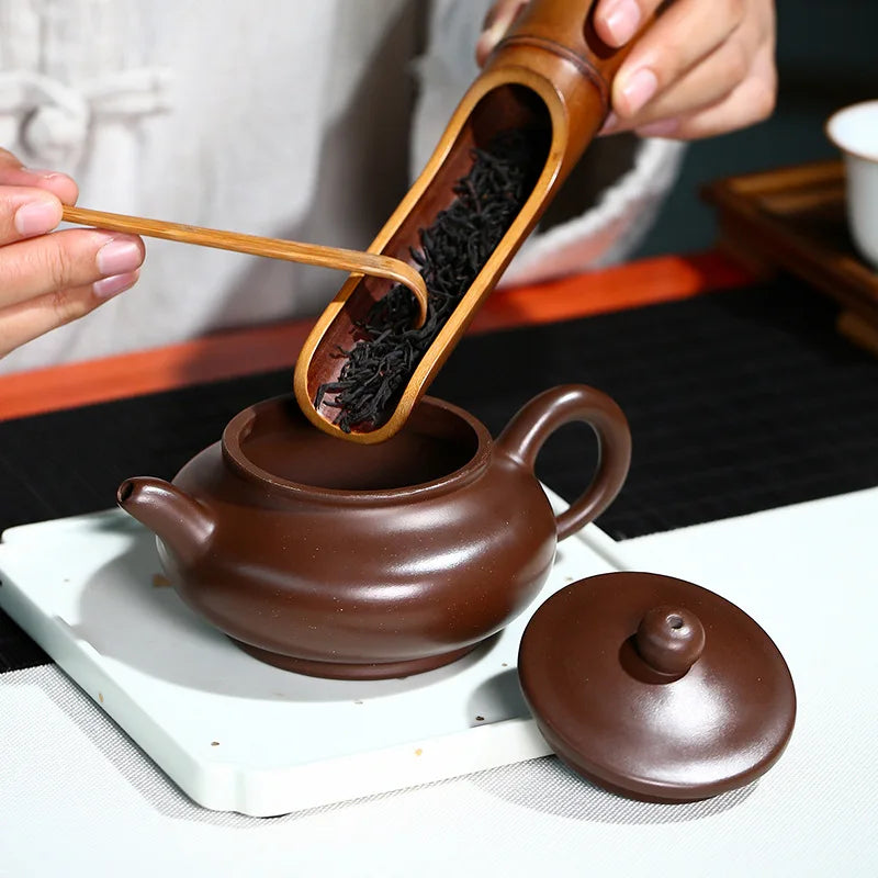 220cc Yixing Purple Clay Teapot Sets 5pcs Kungfu Tea Set 1 Teapot 4 Cups Handmade Zisha Tea Pot Xishi Small Bubble Filter Pot