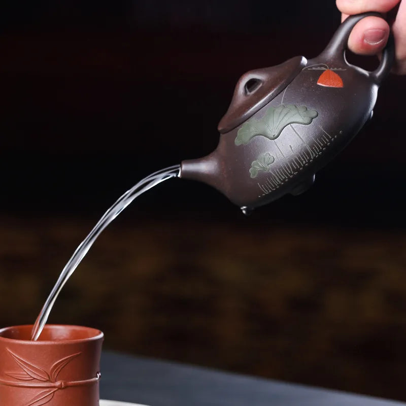 220cc Yixing Purple Clay Teapot Teapot Tea Kettle Tea Maker Coffee Table Tea Making Tool Teaware Handmade Teapots Tea Pot Gift