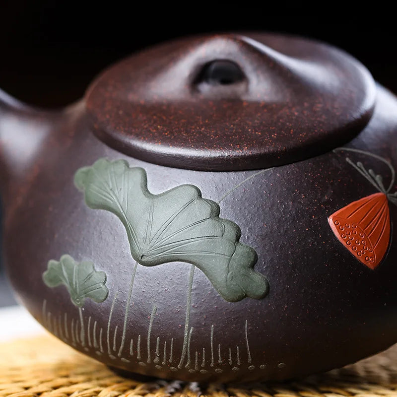 220cc Yixing Purple Clay Teapot Teapot Tea Kettle Tea Maker Coffee Table Tea Making Tool Teaware Handmade Teapots Tea Pot Gift