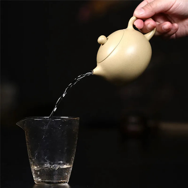 220ml Authentic Yixing Purple Clay Teapots Famous Handmade Xishi Tea Pot Raw Ore Beauty Kettle Chinese Zisha Tea Set Teaware