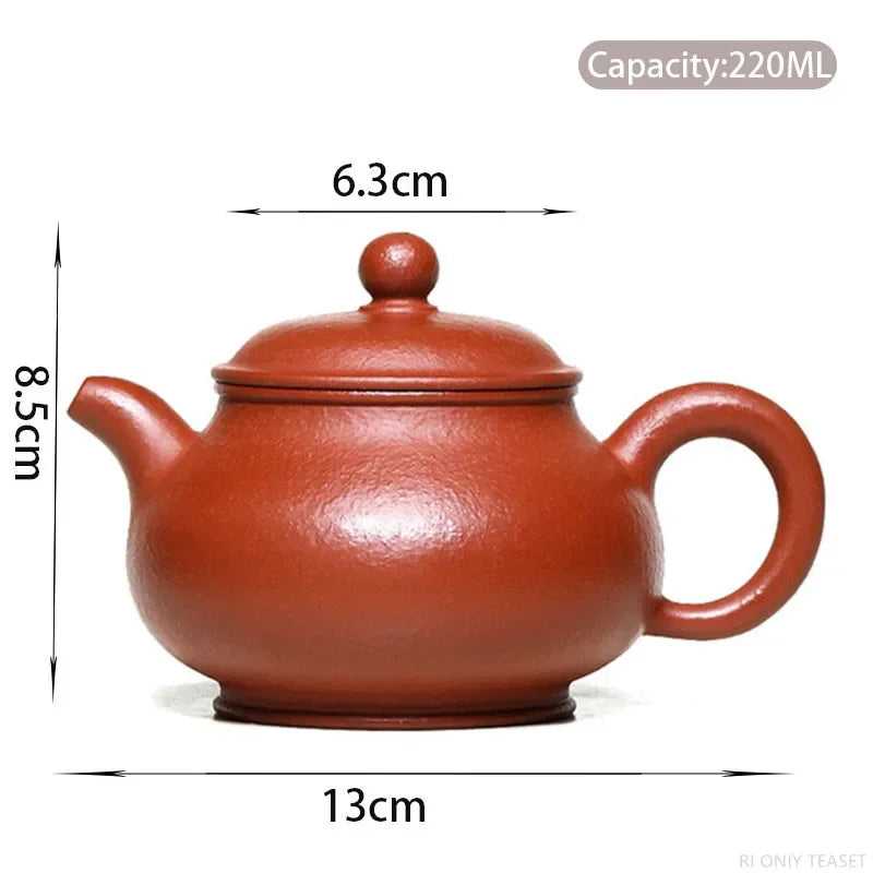 220ml Chinese Yixing Purple Clay Teapots Raw Ore Beauty Kettle Famous Artists Handmade Tea Pot Teaware Authentic Zisha Tea Set