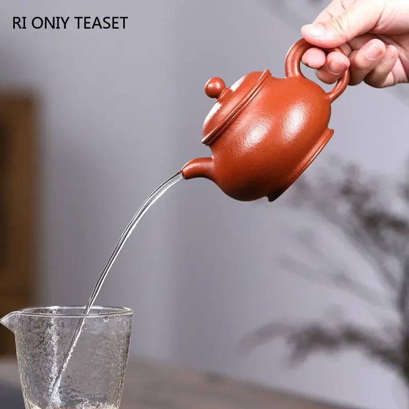 220ml Chinese Yixing Purple Clay Teapots Raw Ore Beauty Kettle Famous Artists Handmade Tea Pot Teaware Authentic Zisha Tea Set