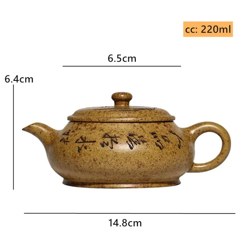 220ml Custom Yixing Purple Clay Teapot Section Mud Ball Hole Filter Tea Pot Hand-carved Zisha Tea Set Chinese Tea Accessories