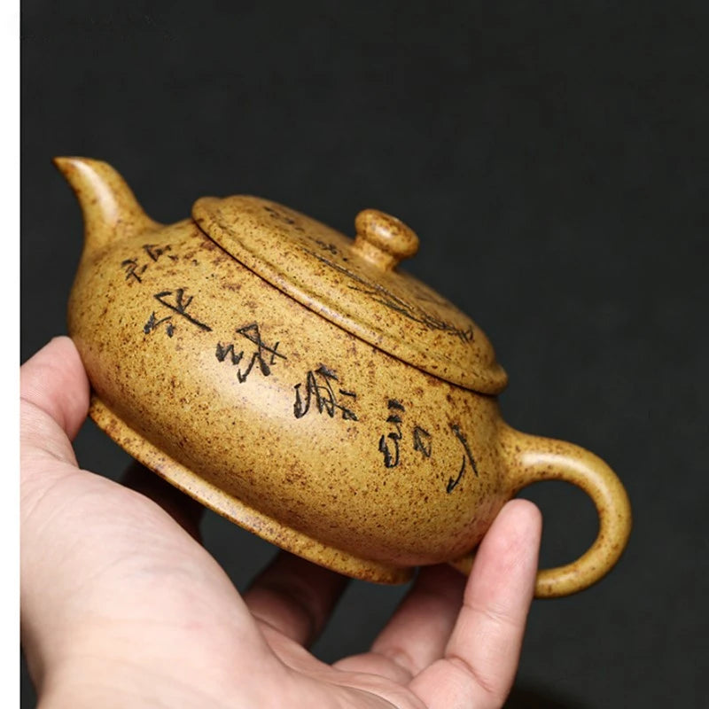 220ml Custom Yixing Purple Clay Teapot Section Mud Ball Hole Filter Tea Pot Hand-carved Zisha Tea Set Chinese Tea Accessories