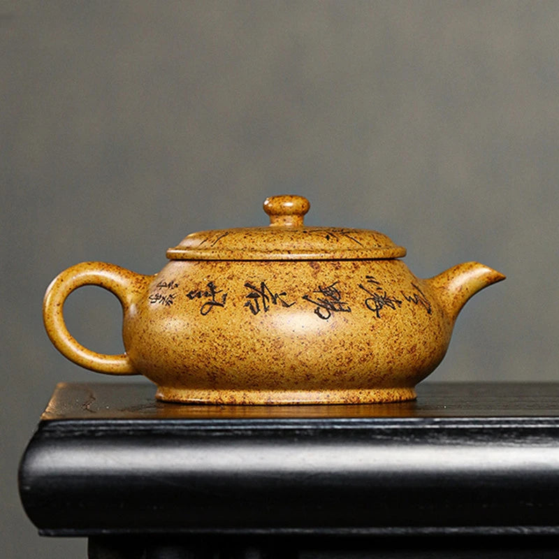 220ml Custom Yixing Purple Clay Teapot Section Mud Ball Hole Filter Tea Pot Hand-carved Zisha Tea Set Chinese Tea Accessories