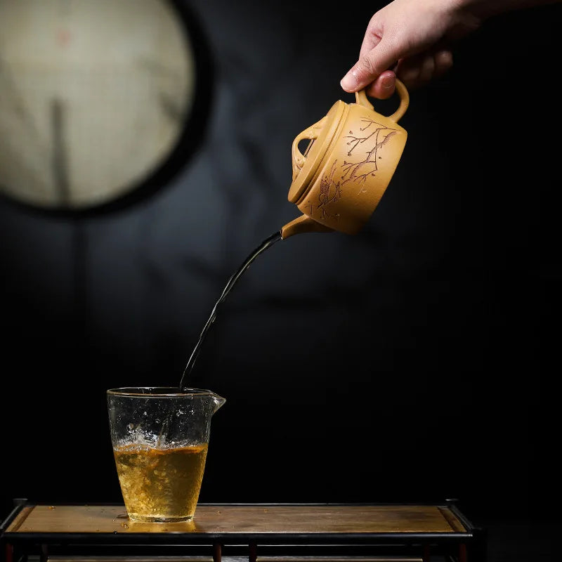 220ml Yixing Classic Tea Pot Purple Clay Ore Beauty Kung Fu Teaware Kettle Raw Ore Teapots Tea