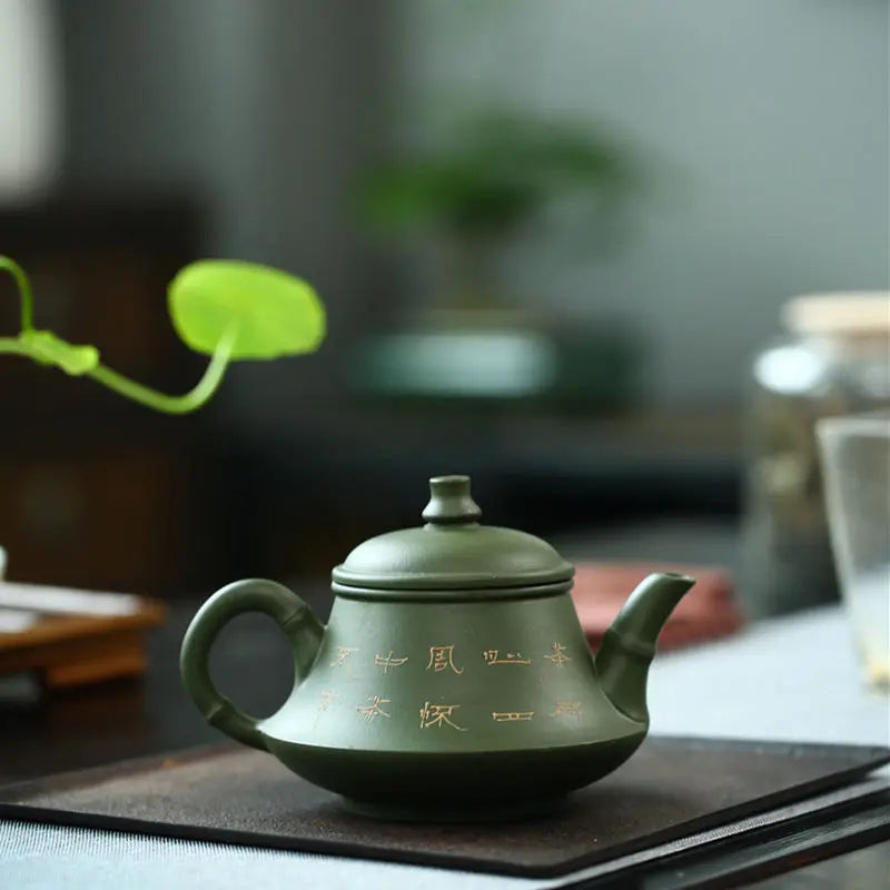 230CC Real Handmade Boutique Green Kettle Yixing Purple Clay Teapot Puer Tea Set Kung Fu Zisha Teaware Tea Pot